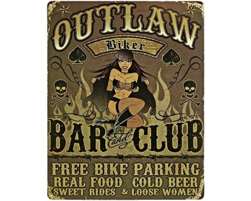 Enseigne en métal Outlaw Bar and Club